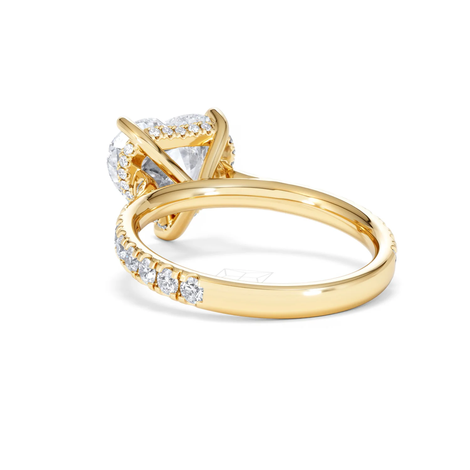 Amora Heart 3.36ct Hidden Halo Lab Diamond Engagement Ring With Side Stones Set in 18K Gold - Image 54