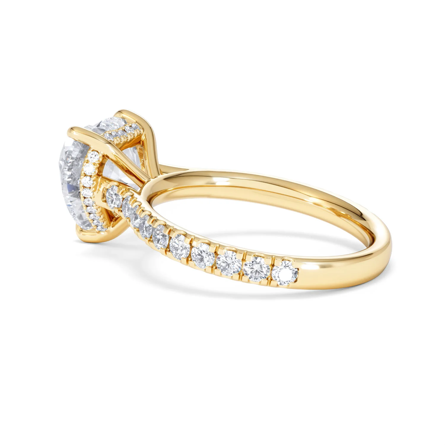 Amora Heart 3.36ct Hidden Halo Lab Diamond Engagement Ring With Side Stones Set in 18K Gold - Image 62