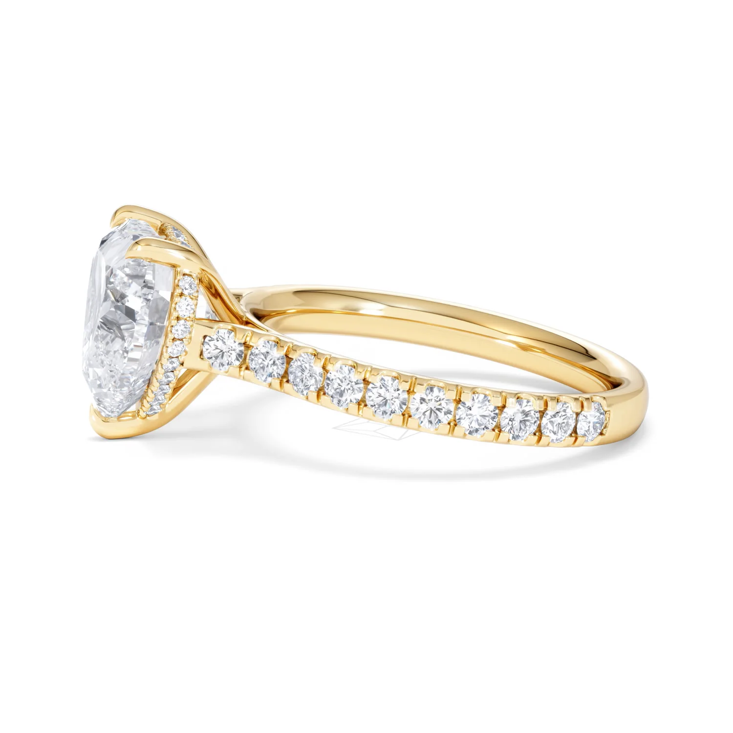 Amora Heart 3.36ct Hidden Halo Lab Diamond Engagement Ring With Side Stones Set in 18K Gold - Image 70