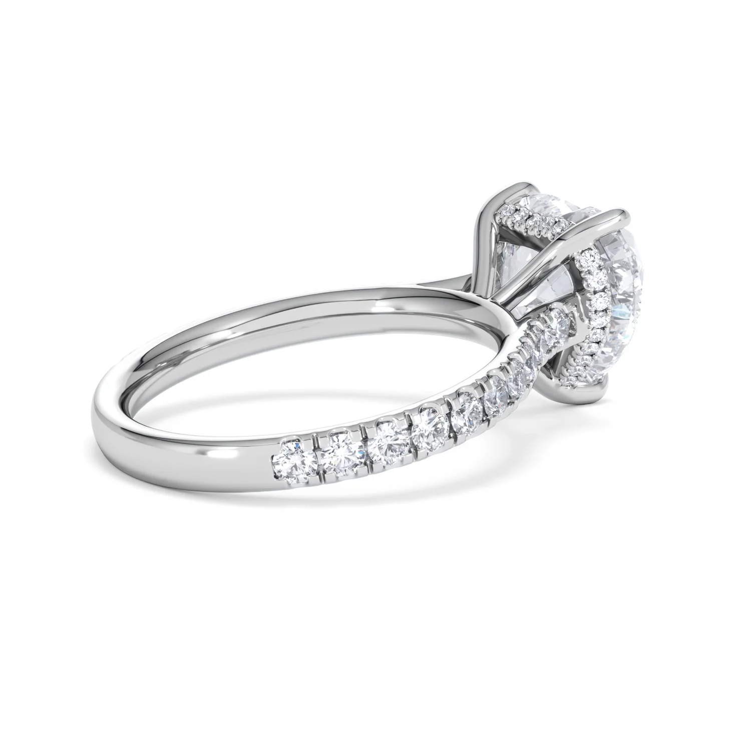 Amora Heart 3.36ct Hidden Halo Lab Diamond Engagement Ring With Side Stones Set in 18K Platinum - Image 35