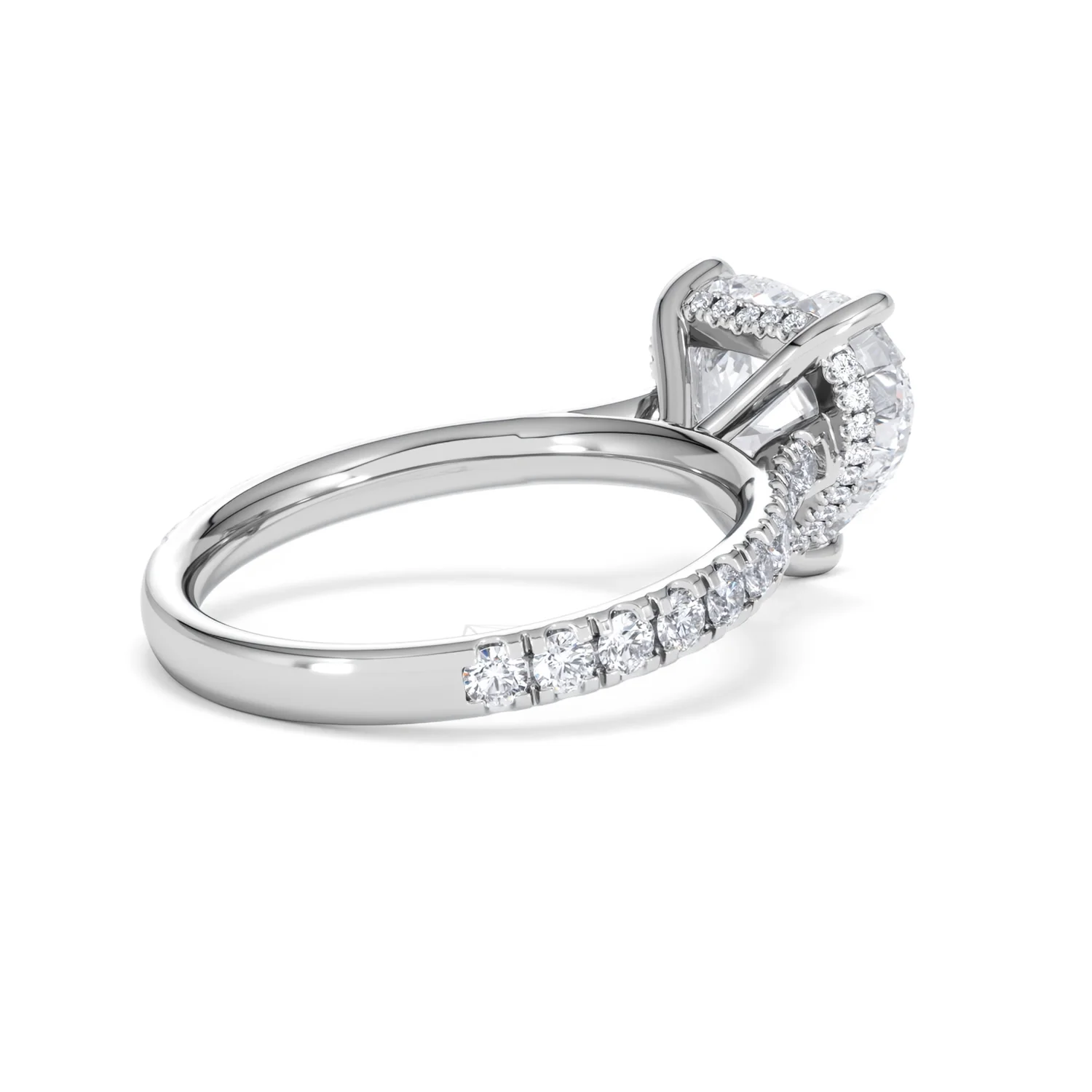 Amora Heart 3.36ct Hidden Halo Lab Diamond Engagement Ring With Side Stones Set in 18K Platinum - Image 37