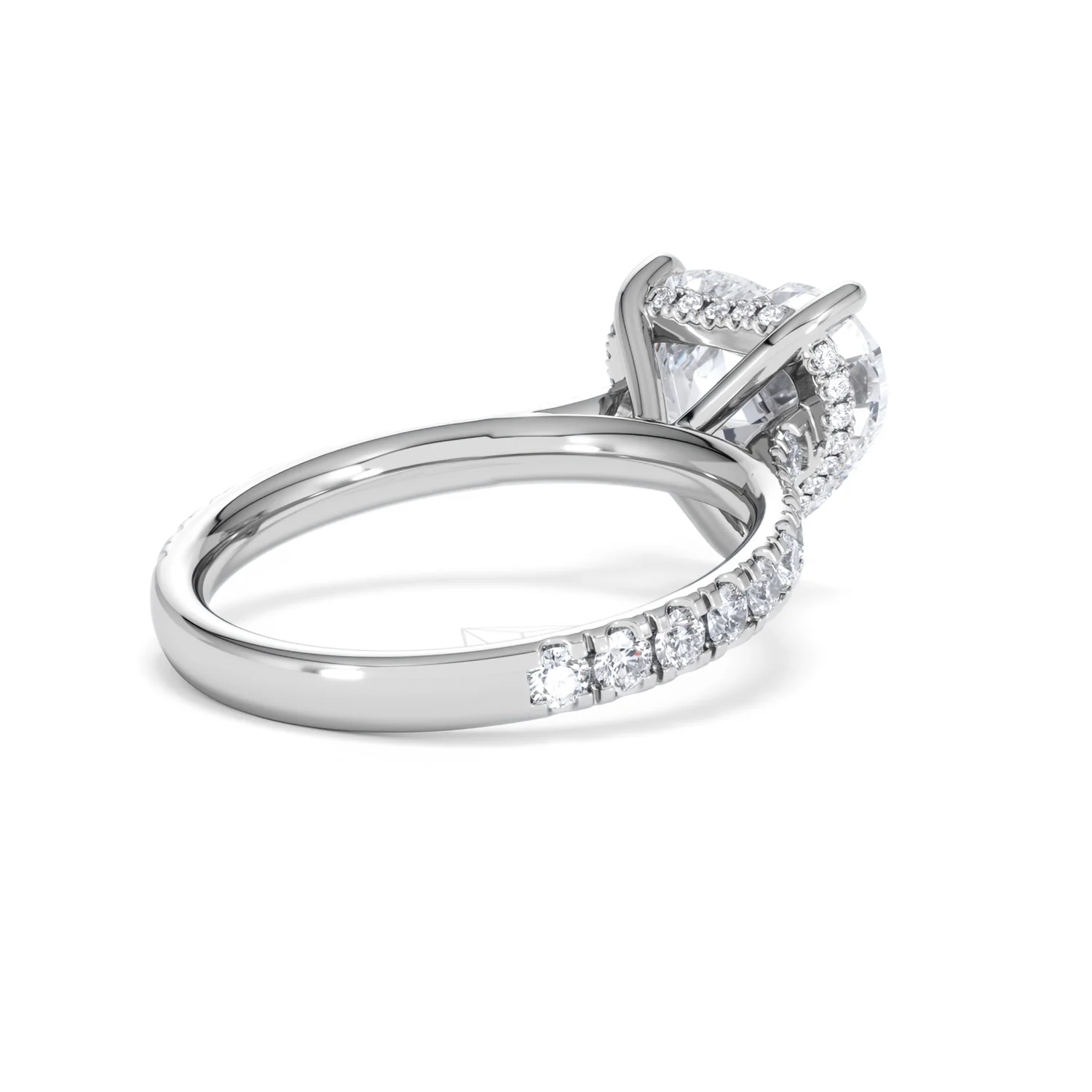 Amora Heart 3.36ct Hidden Halo Lab Diamond Engagement Ring With Side Stones Set in 18K Platinum - Image 39