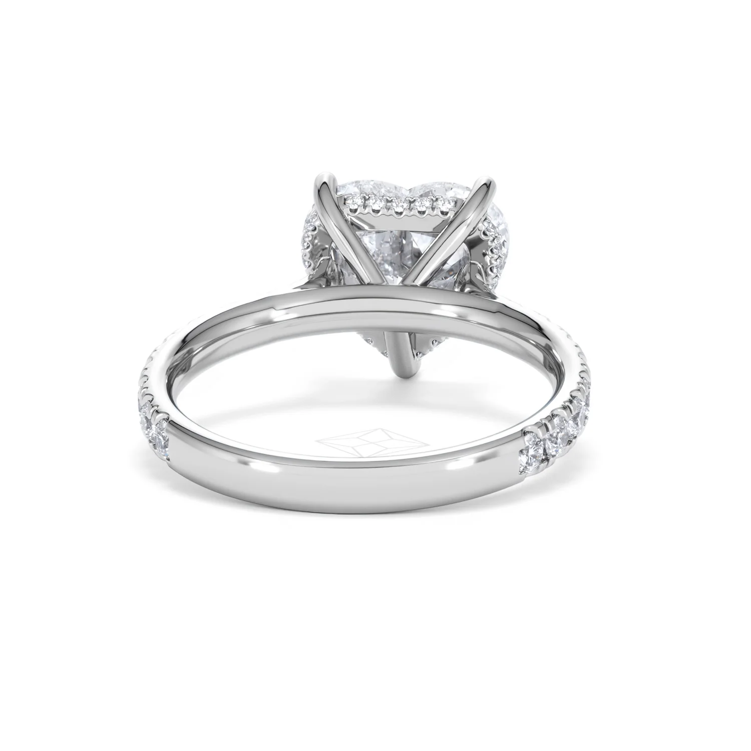 Amora Heart 3.36ct Hidden Halo Lab Diamond Engagement Ring With Side Stones Set in 18K Platinum - Image 46