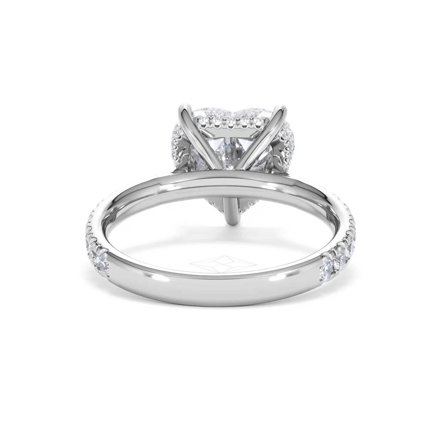 Amora Heart 3.36ct Hidden Halo Lab Diamond Engagement Ring With Side Stones Set in 18K Platinum - Image 47