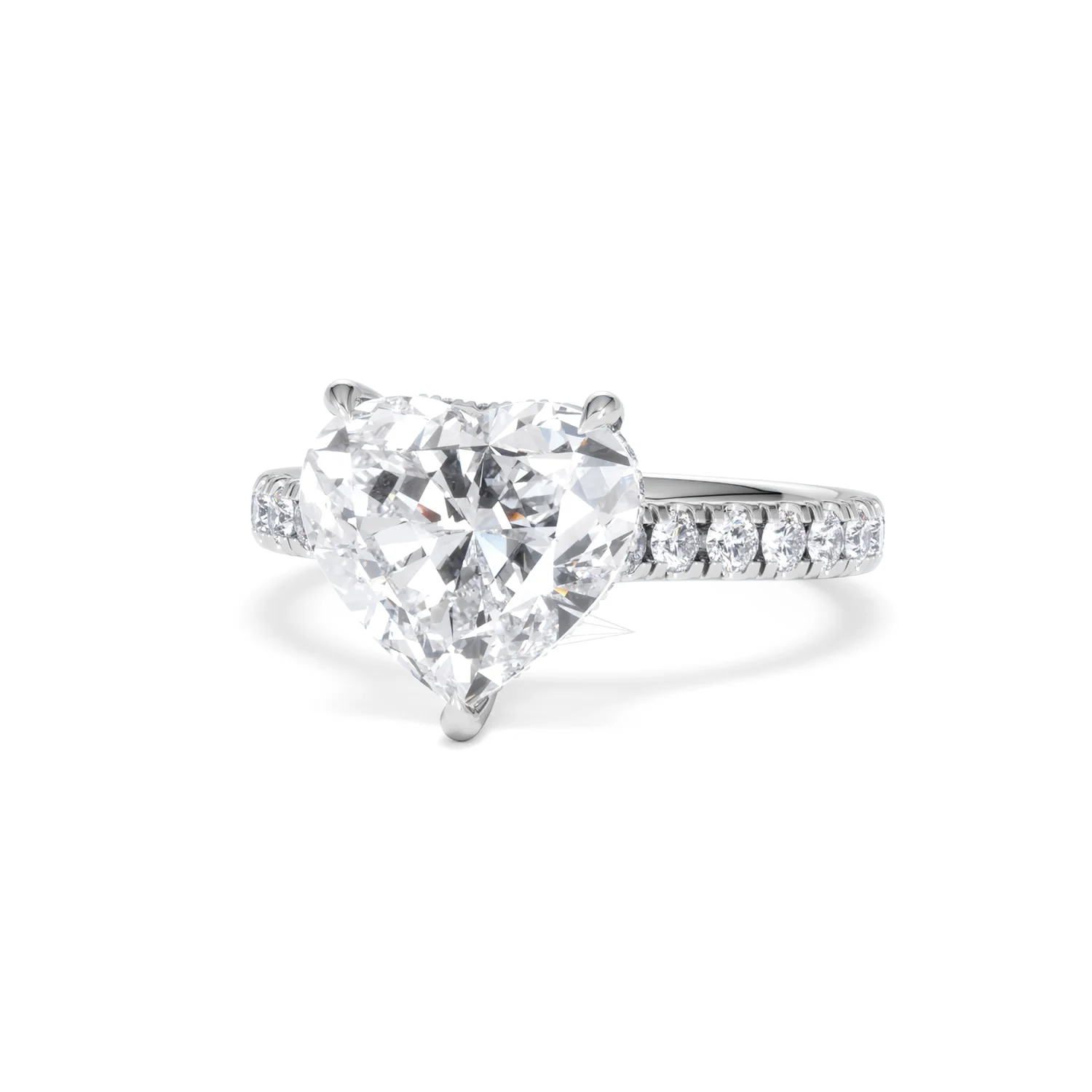 Amora Heart 3.36ct Hidden Halo Lab Diamond Engagement Ring With Side Stones Set in 18K Platinum - Image 85