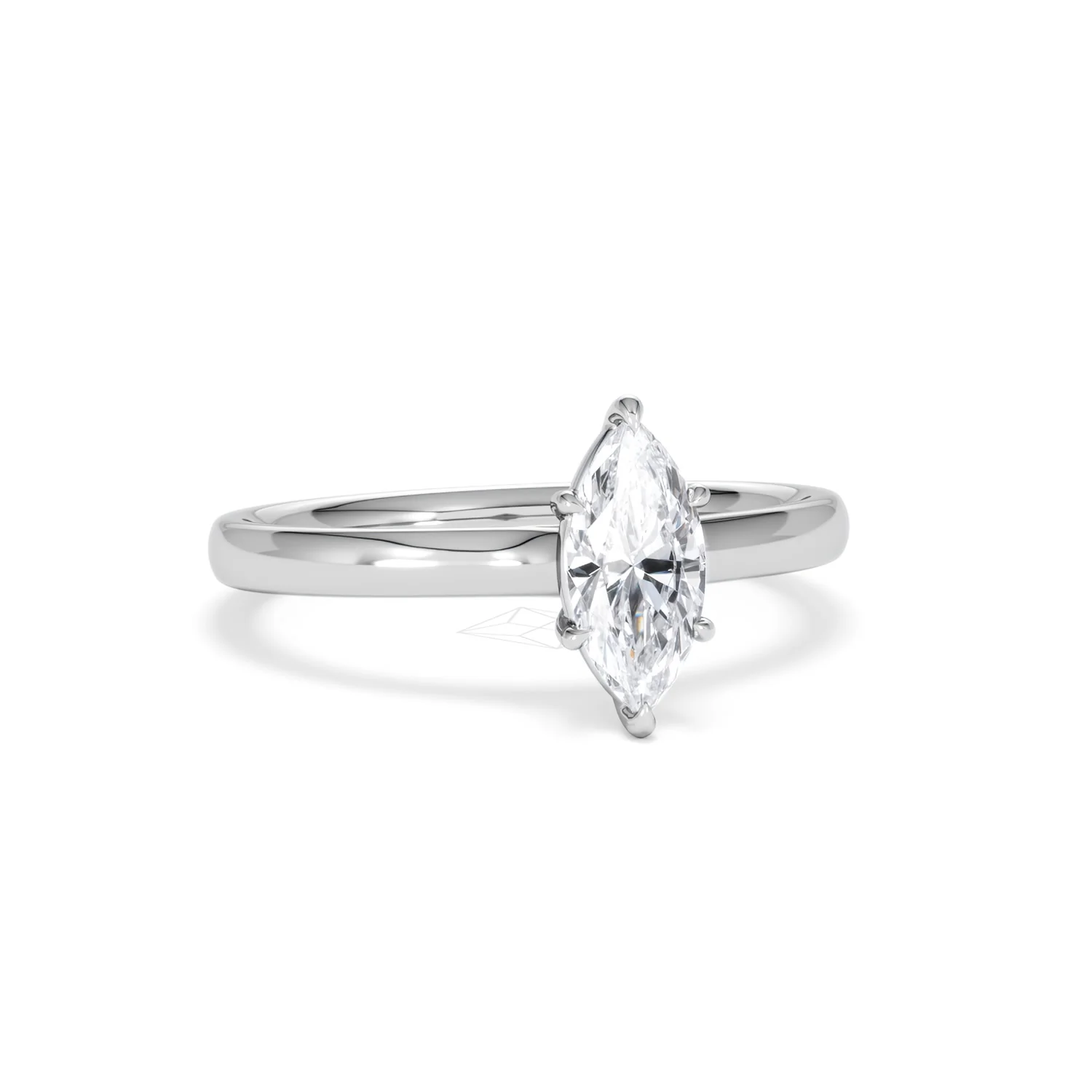 Amora Marquise 0.50ct Lab Diamond Engagement Ring F/VS Set in Platinum - Image 11