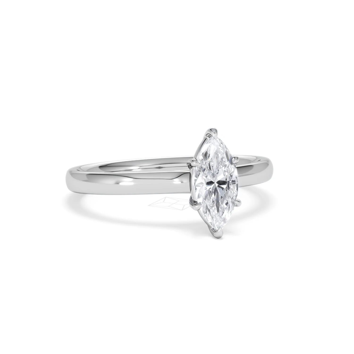 Amora Marquise 0.50ct Lab Diamond Engagement Ring F/VS Set in Platinum - Image 12