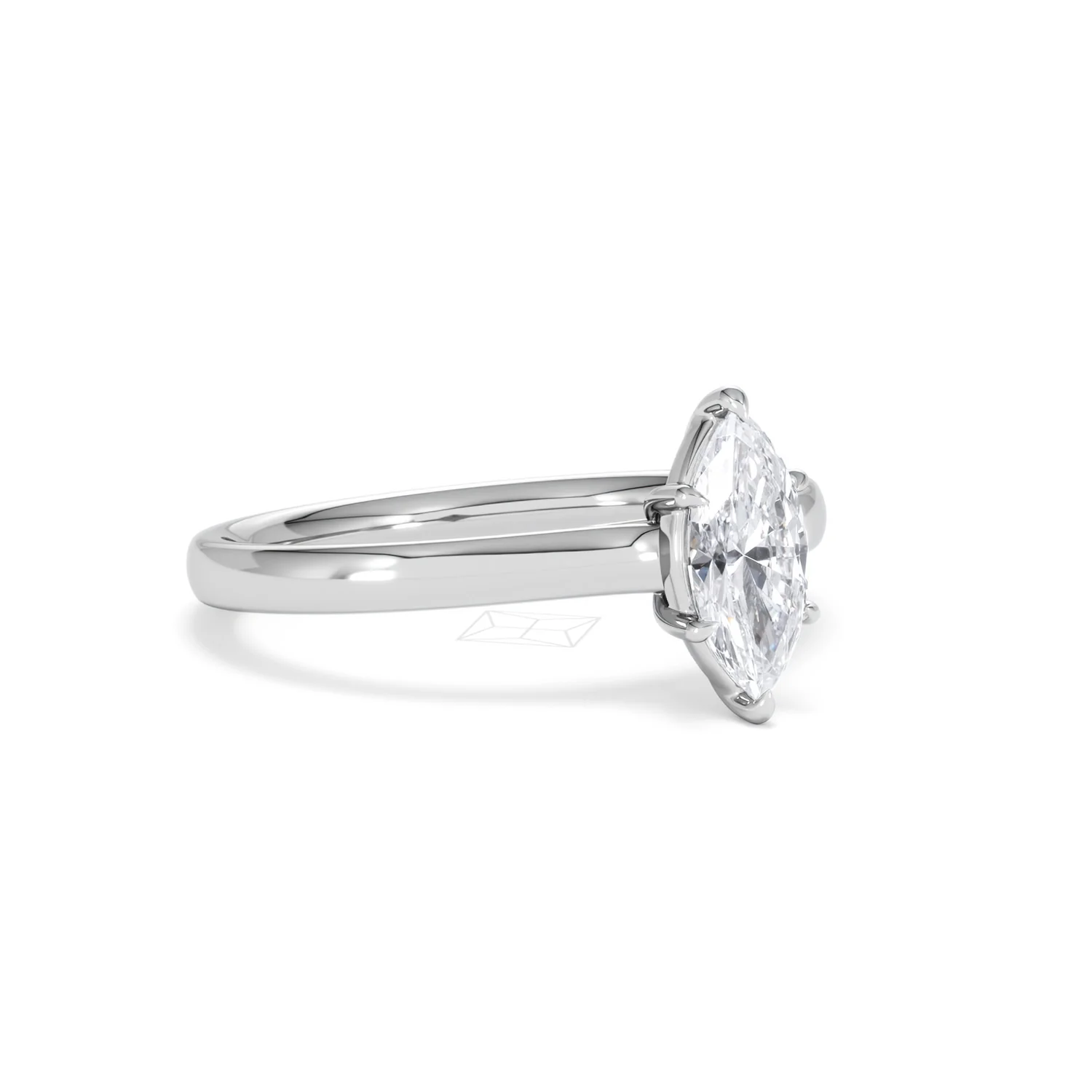 Amora Marquise 0.50ct Lab Diamond Engagement Ring F/VS Set in Platinum - Image 15