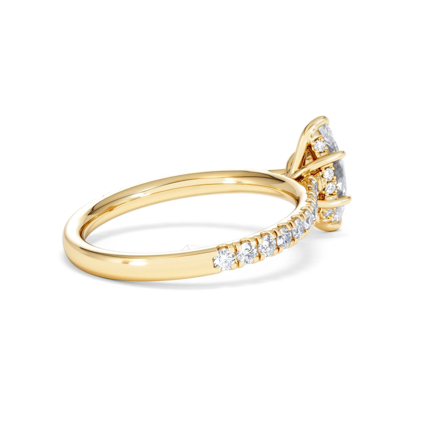 Amora Marquise 0.97ct Hidden Halo Diamond Engagement Ring With Side Stones Set in 18K Gold - Image 35