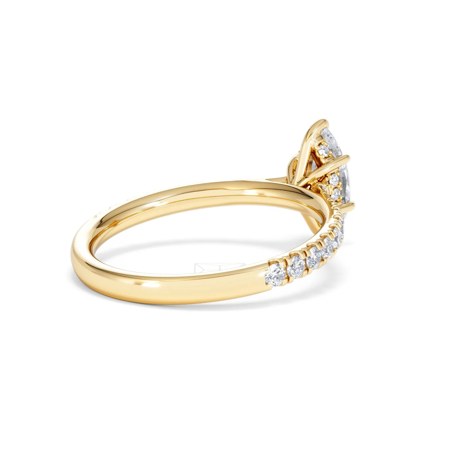Amora Marquise 0.97ct Hidden Halo Diamond Engagement Ring With Side Stones Set in 18K Gold - Image 38