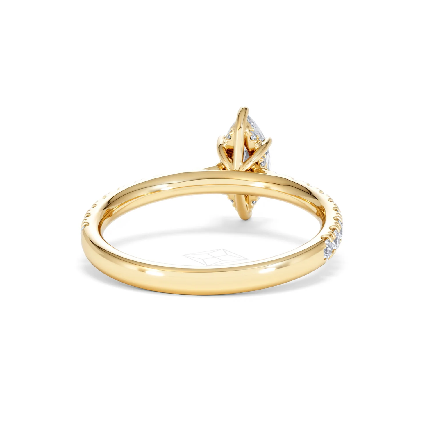 Amora Marquise 0.97ct Hidden Halo Diamond Engagement Ring With Side Stones Set in 18K Gold - Image 45