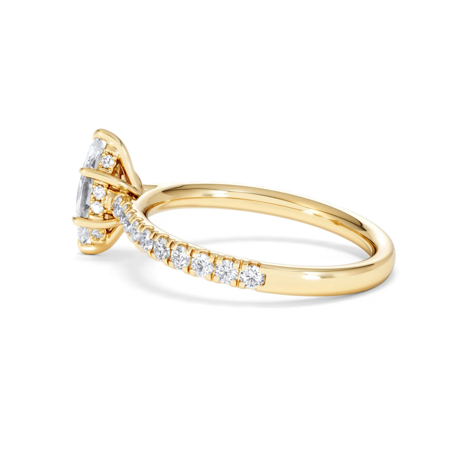 Amora Marquise 0.97ct Hidden Halo Diamond Engagement Ring With Side Stones Set in 18K Gold - Image 63