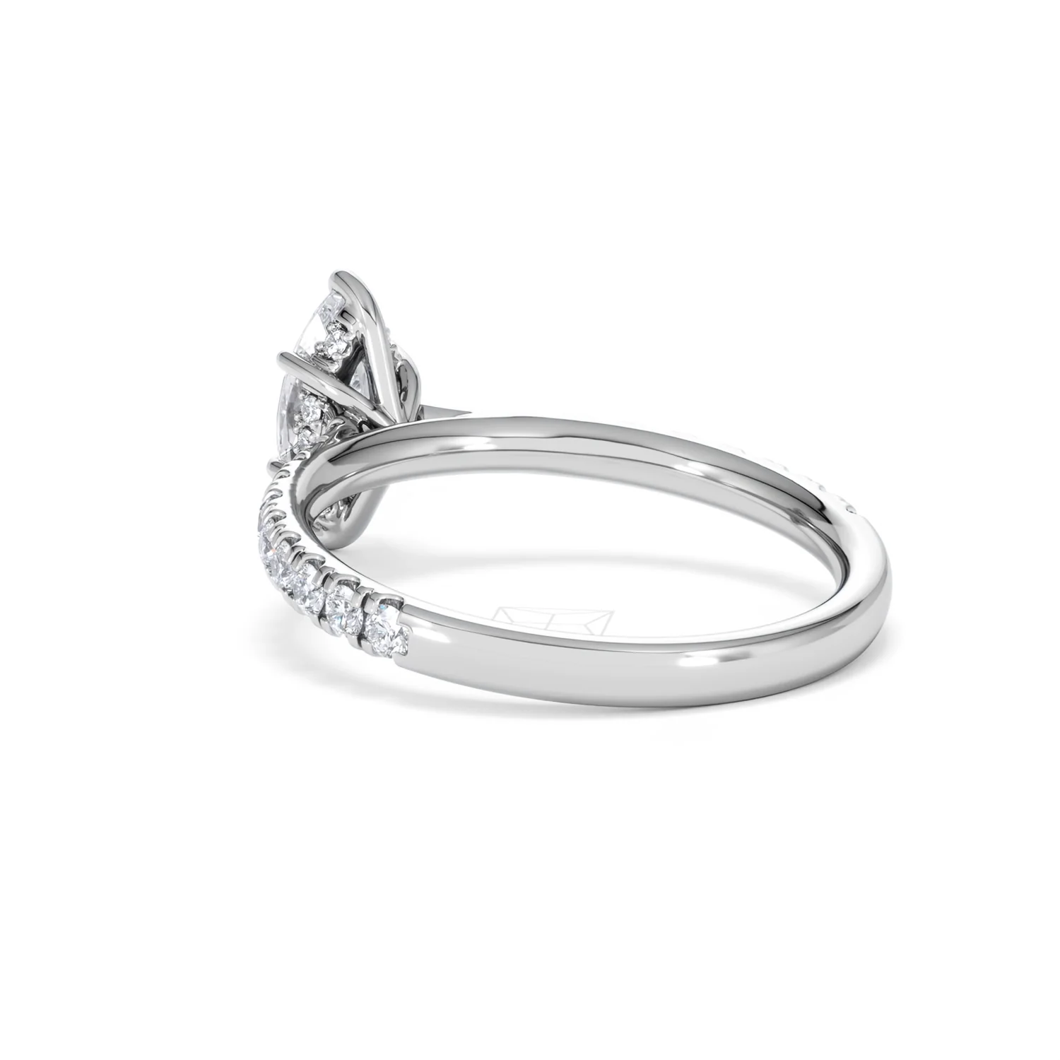 Amora Marquise 0.97ct Hidden Halo Diamond Engagement Ring with Side Stones Set in 18K White Gold - Image 56