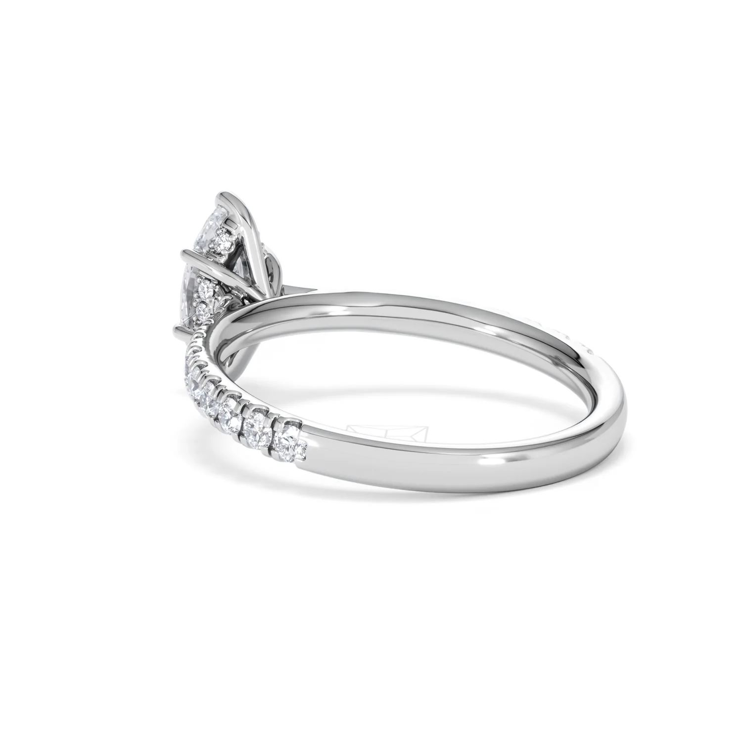 Amora Marquise 0.97ct Hidden Halo Diamond Engagement Ring with Side Stones Set in 18K White Gold - Image 57