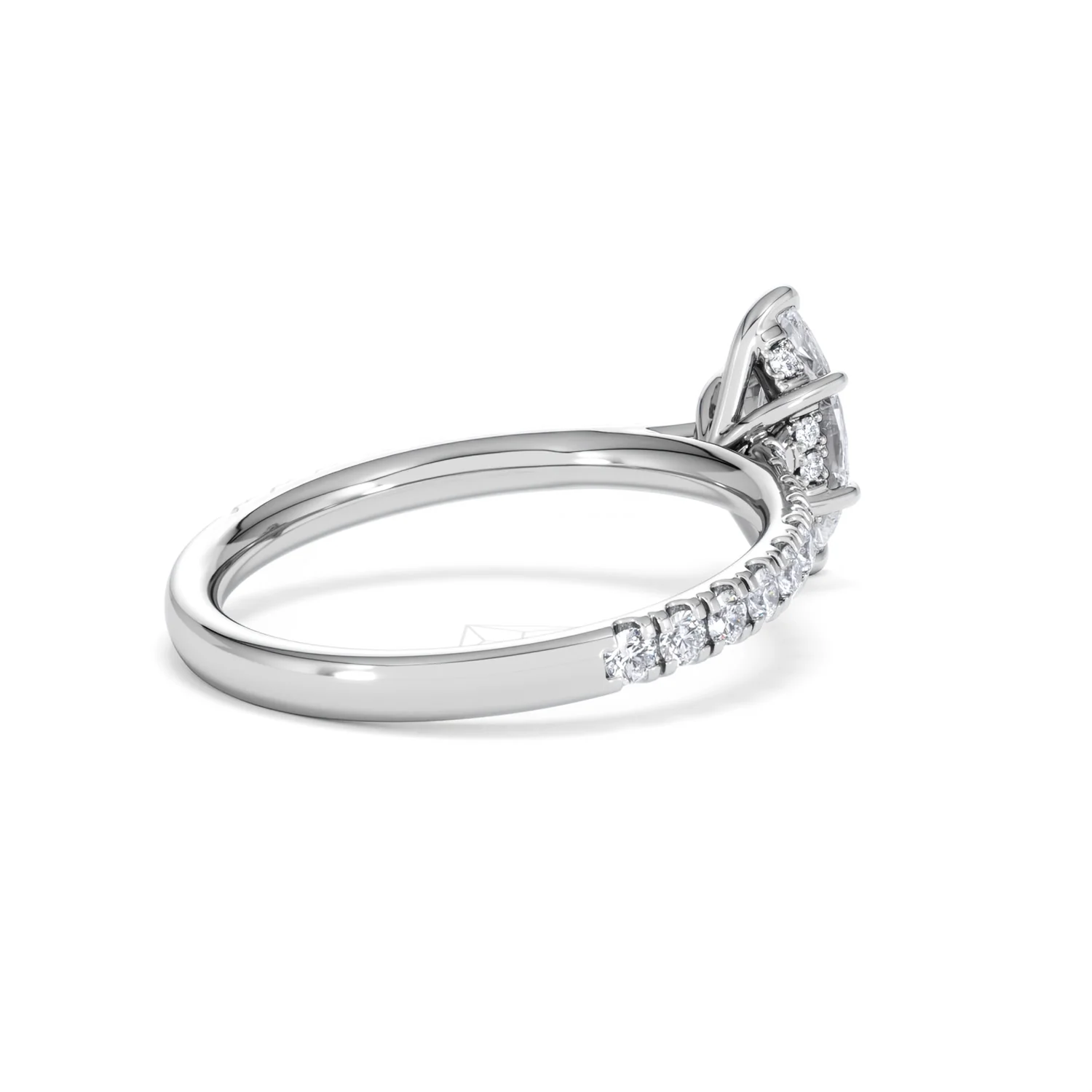 Amora Marquise 0.97ct Hidden Halo Diamond Engagement Ring With Side Stones Set in Platinum - Image 37