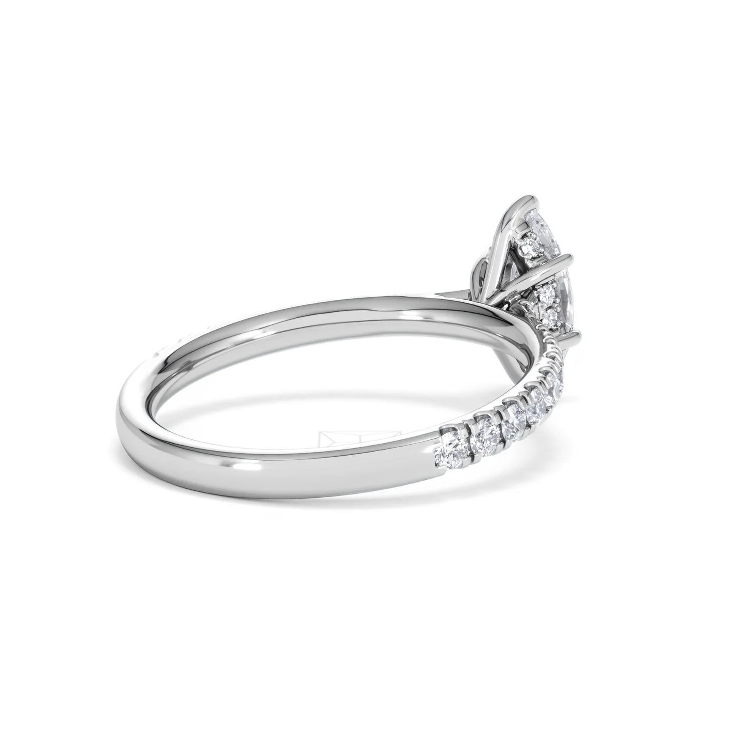 Amora Marquise 0.97ct Hidden Halo Diamond Engagement Ring With Side Stones Set in Platinum - Image 38