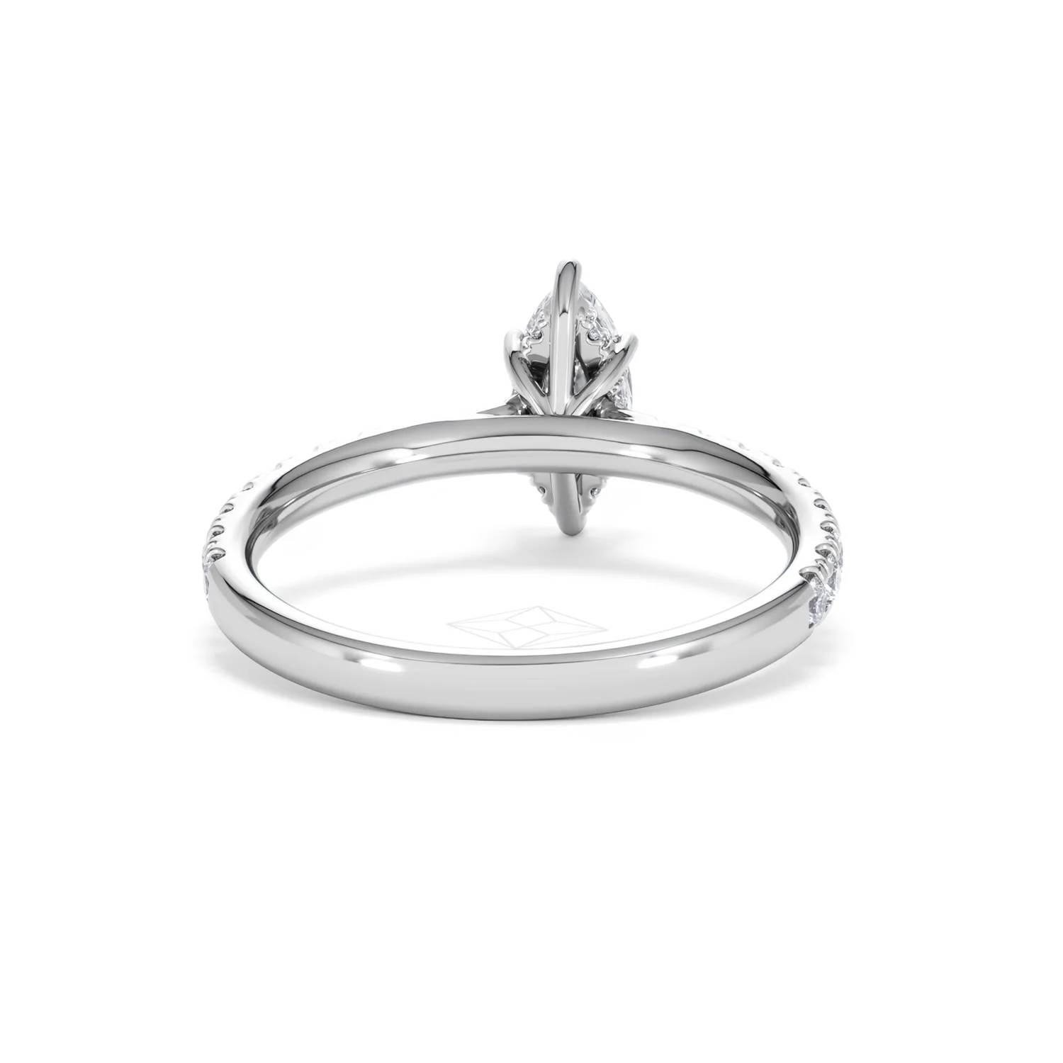 Amora Marquise 0.97ct Hidden Halo Diamond Engagement Ring With Side Stones Set in Platinum - Image 46