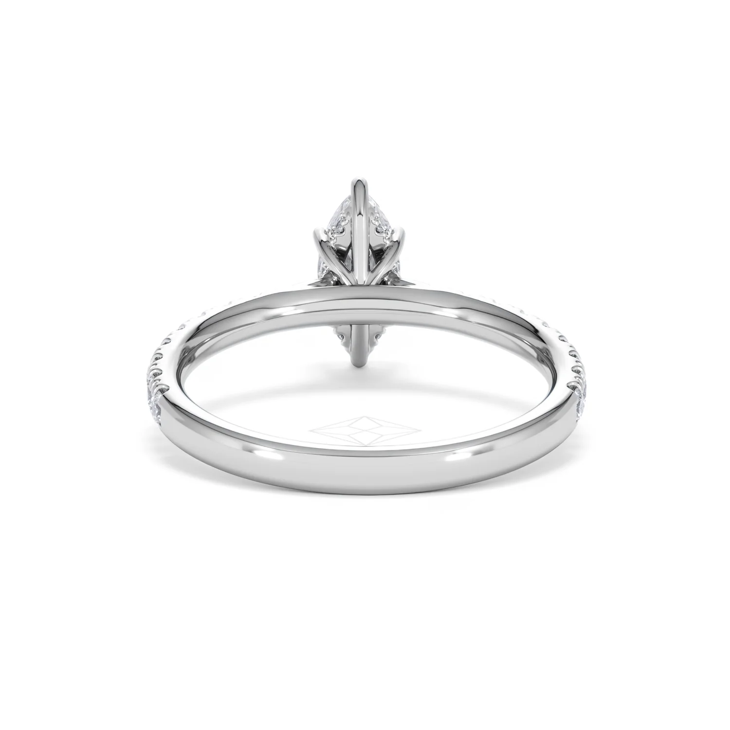Amora Marquise 0.97ct Hidden Halo Diamond Engagement Ring With Side Stones Set in Platinum - Image 48