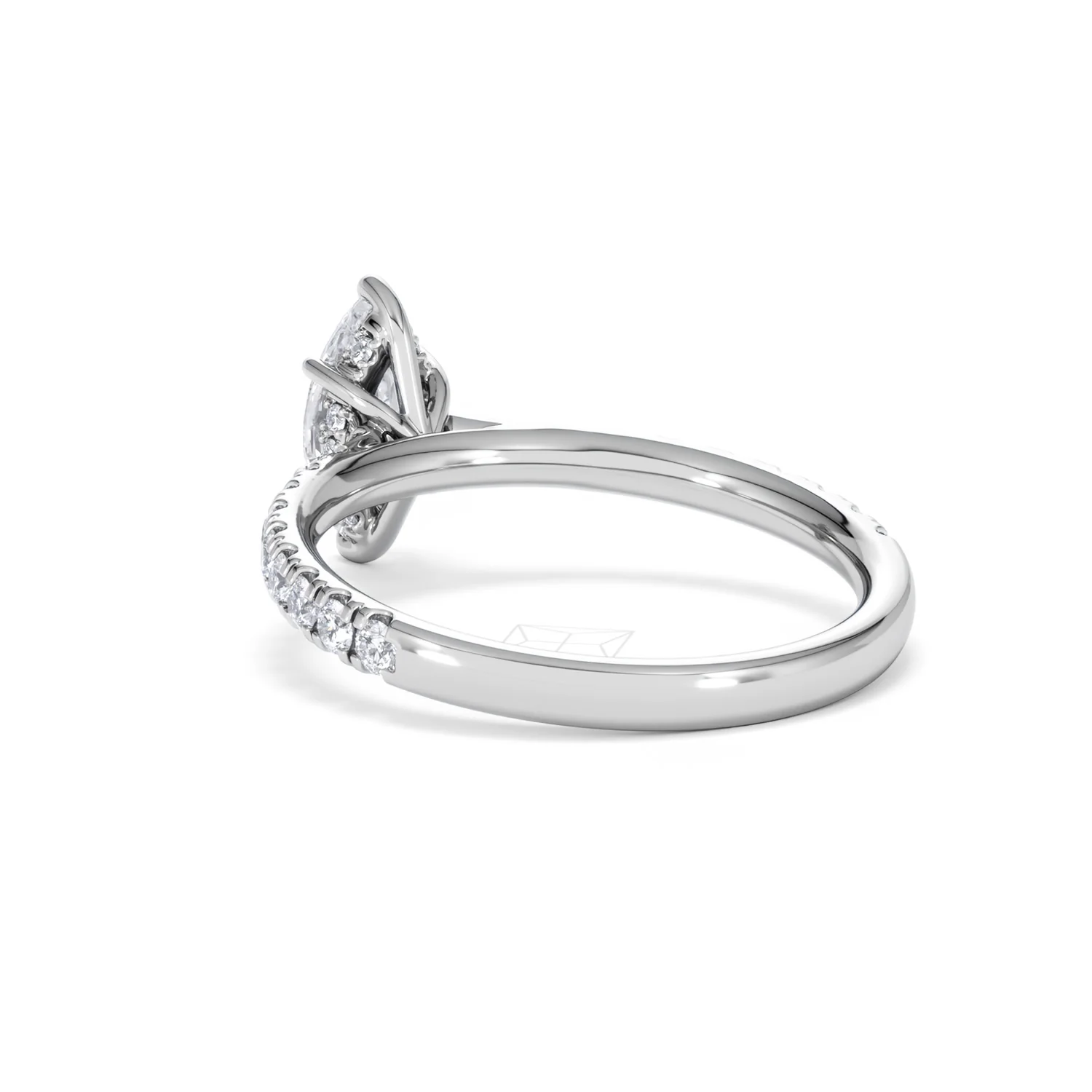 Amora Marquise 0.97ct Hidden Halo Diamond Engagement Ring With Side Stones Set in Platinum - Image 55