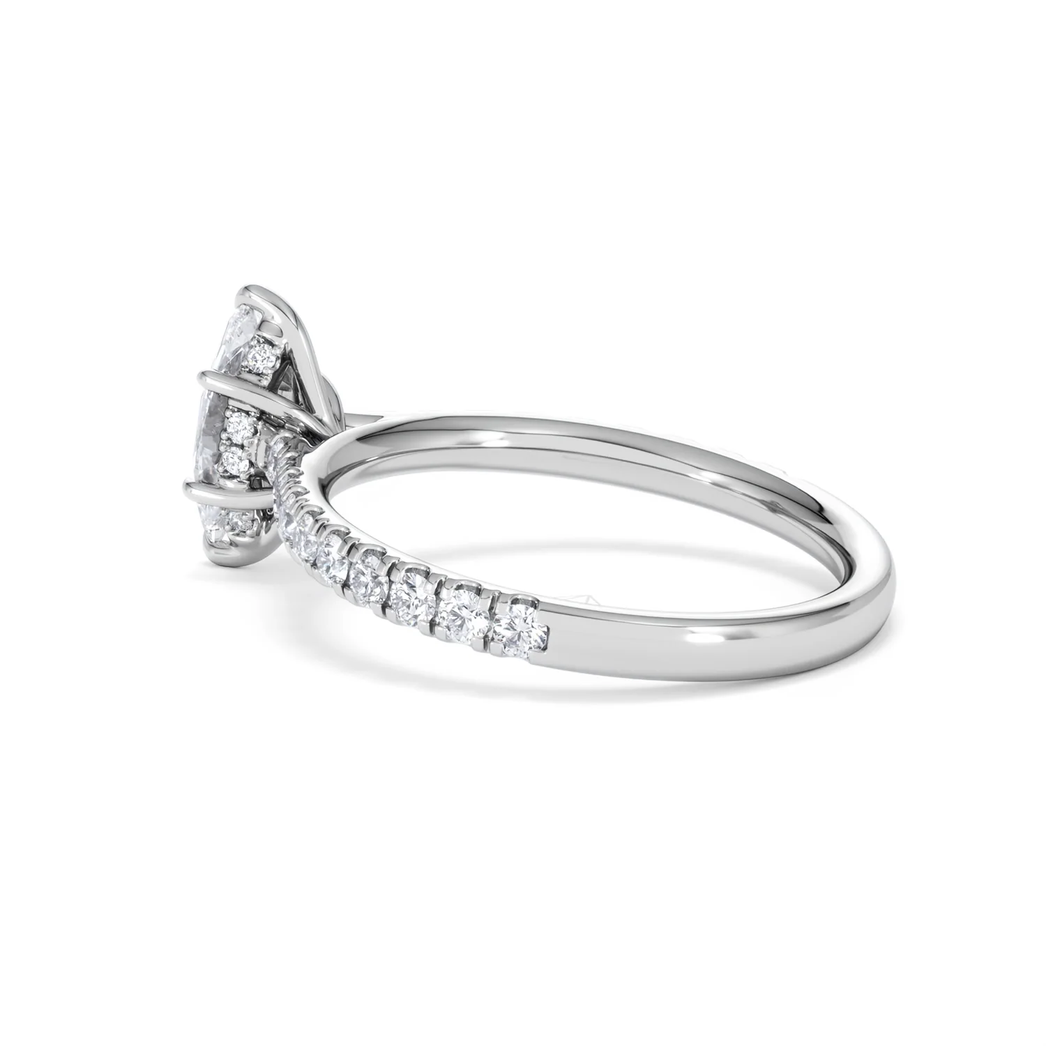 Amora Marquise 0.97ct Hidden Halo Diamond Engagement Ring With Side Stones Set in Platinum - Image 61