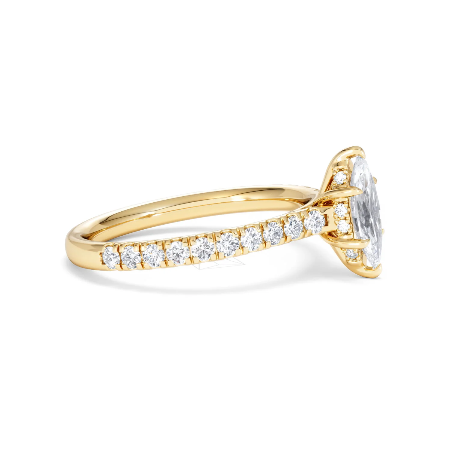 Amora Marquise 0.97ct Hidden Halo Lab Diamond Engagement Ring With Side Stones Set in 18K Gold - Image 23