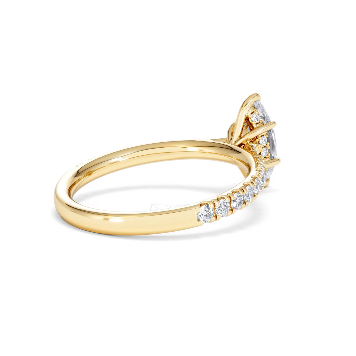 Amora Marquise 0.97ct Hidden Halo Lab Diamond Engagement Ring With Side Stones Set in 18K Gold - Image 37