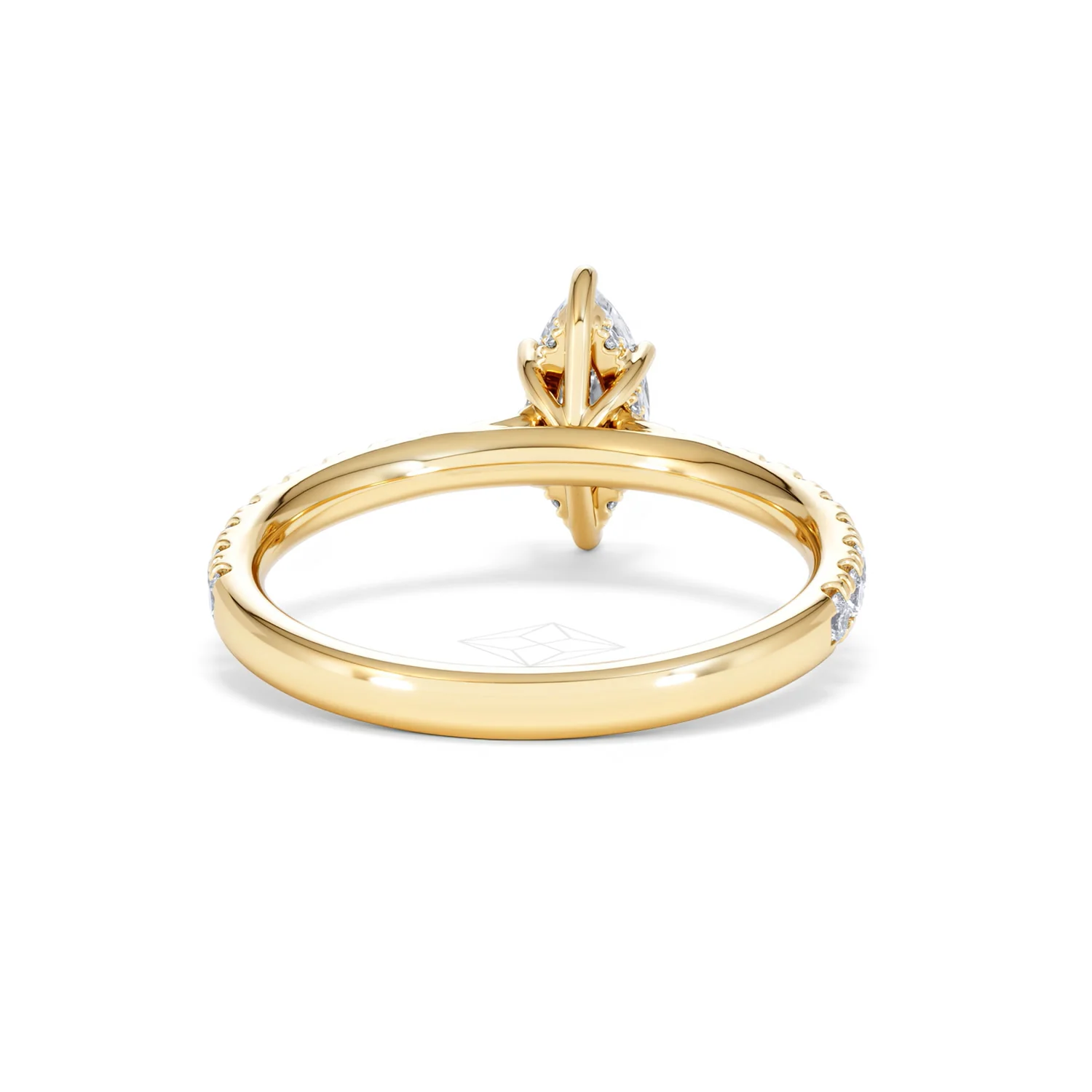 Amora Marquise 0.97ct Hidden Halo Lab Diamond Engagement Ring With Side Stones Set in 18K Gold - Image 46