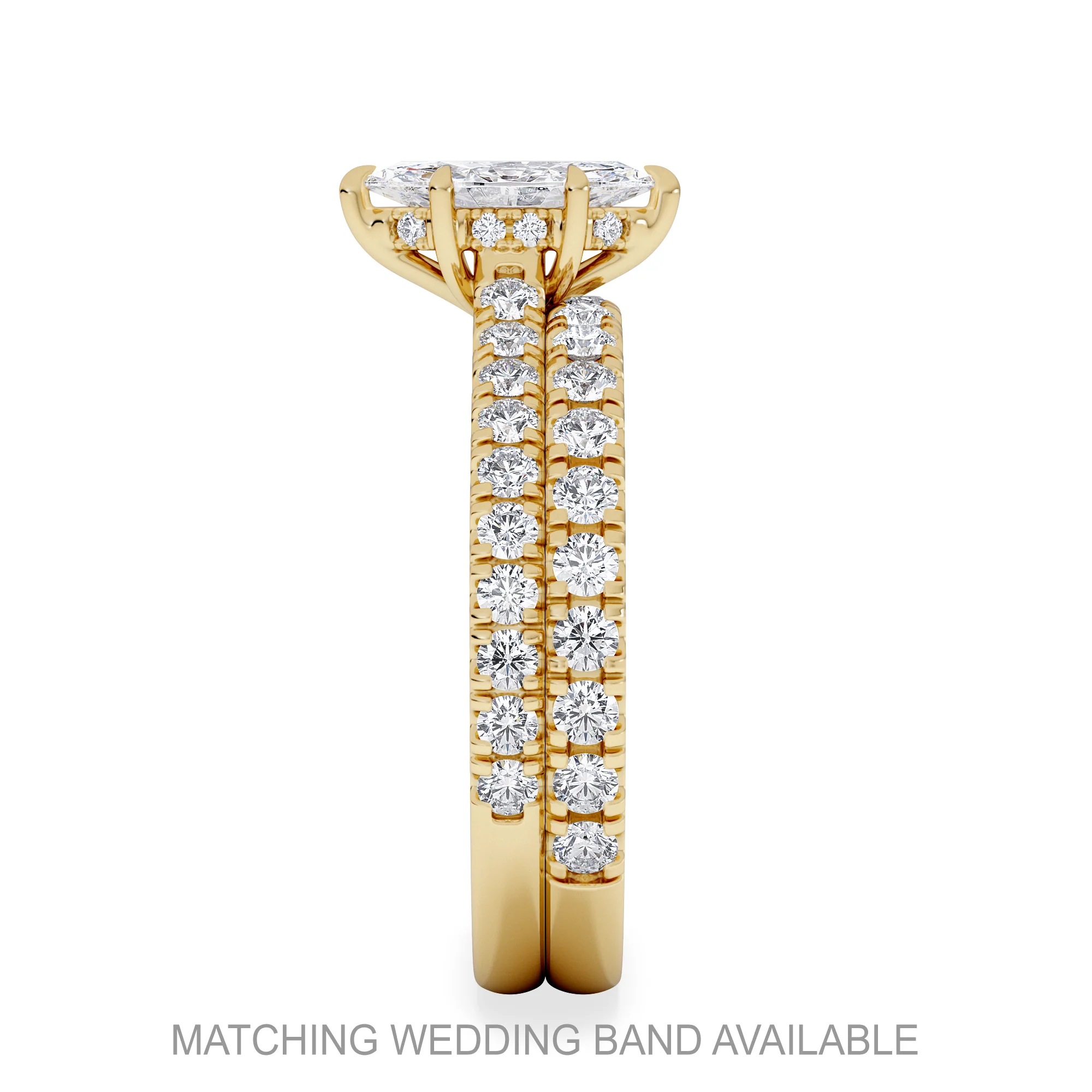 Amora Marquise 0.97ct Hidden Halo Lab Diamond Engagement Ring With Side Stones Set in 18K Gold - Image 5