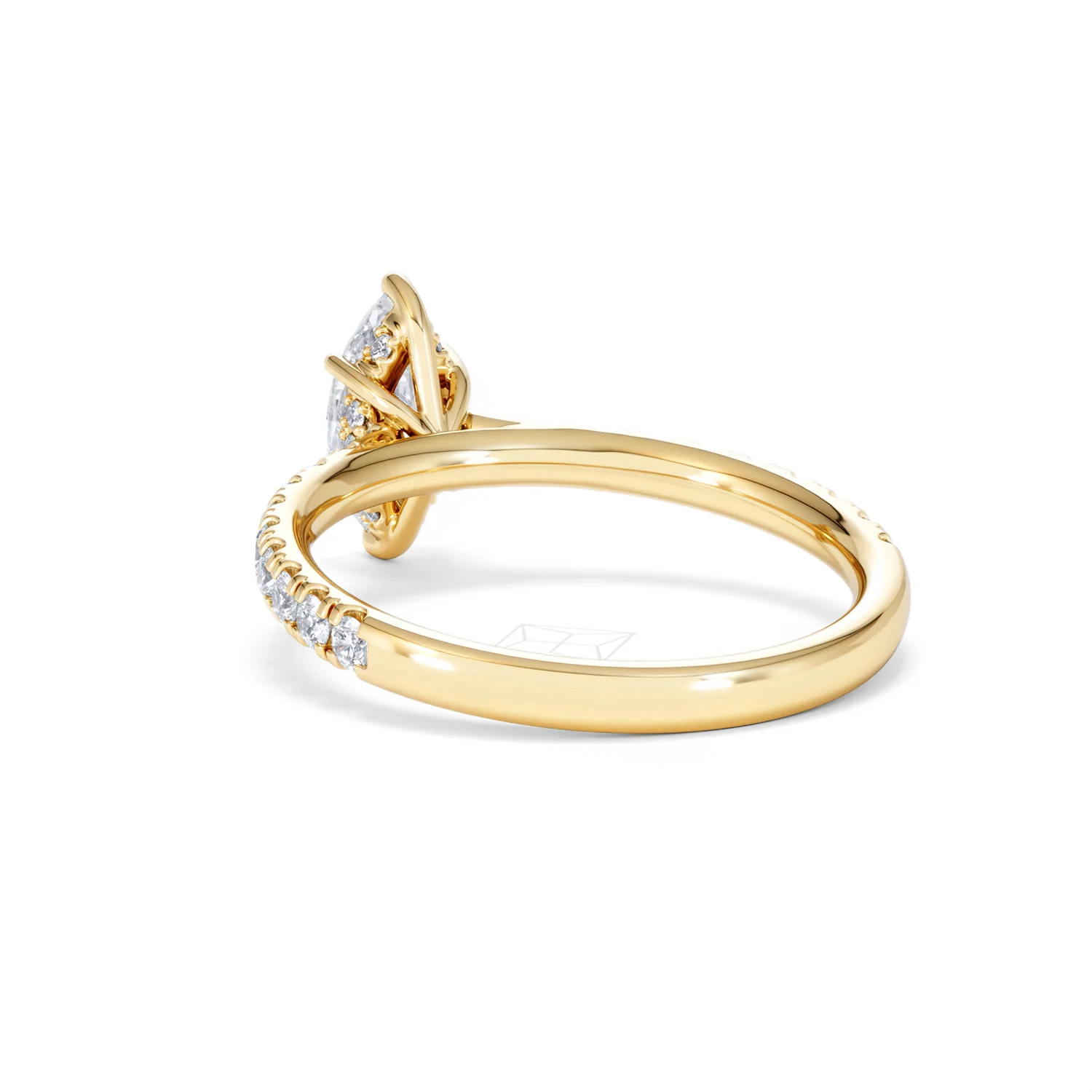 Amora Marquise 0.97ct Hidden Halo Lab Diamond Engagement Ring With Side Stones Set in 18K Gold - Image 54
