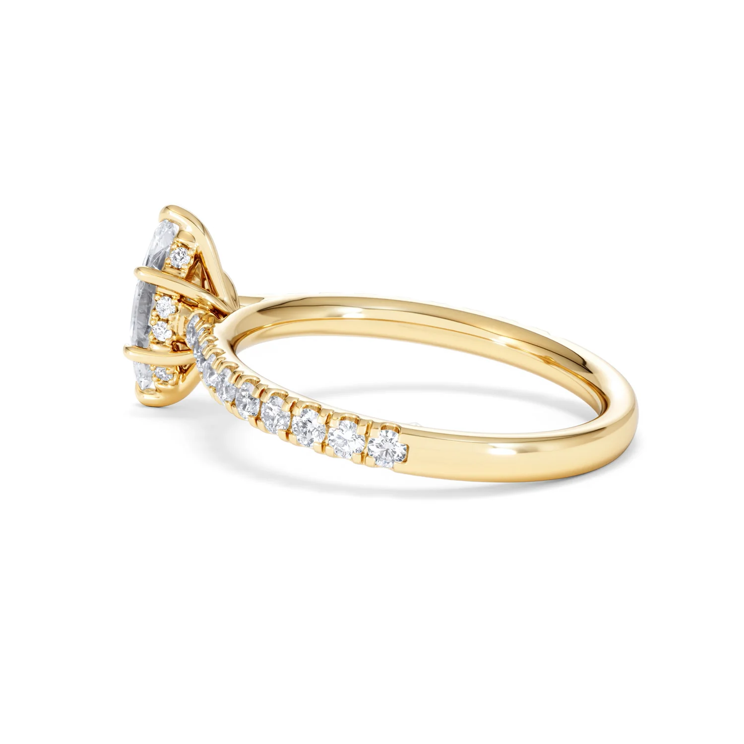 Amora Marquise 0.97ct Hidden Halo Lab Diamond Engagement Ring With Side Stones Set in 18K Gold - Image 62