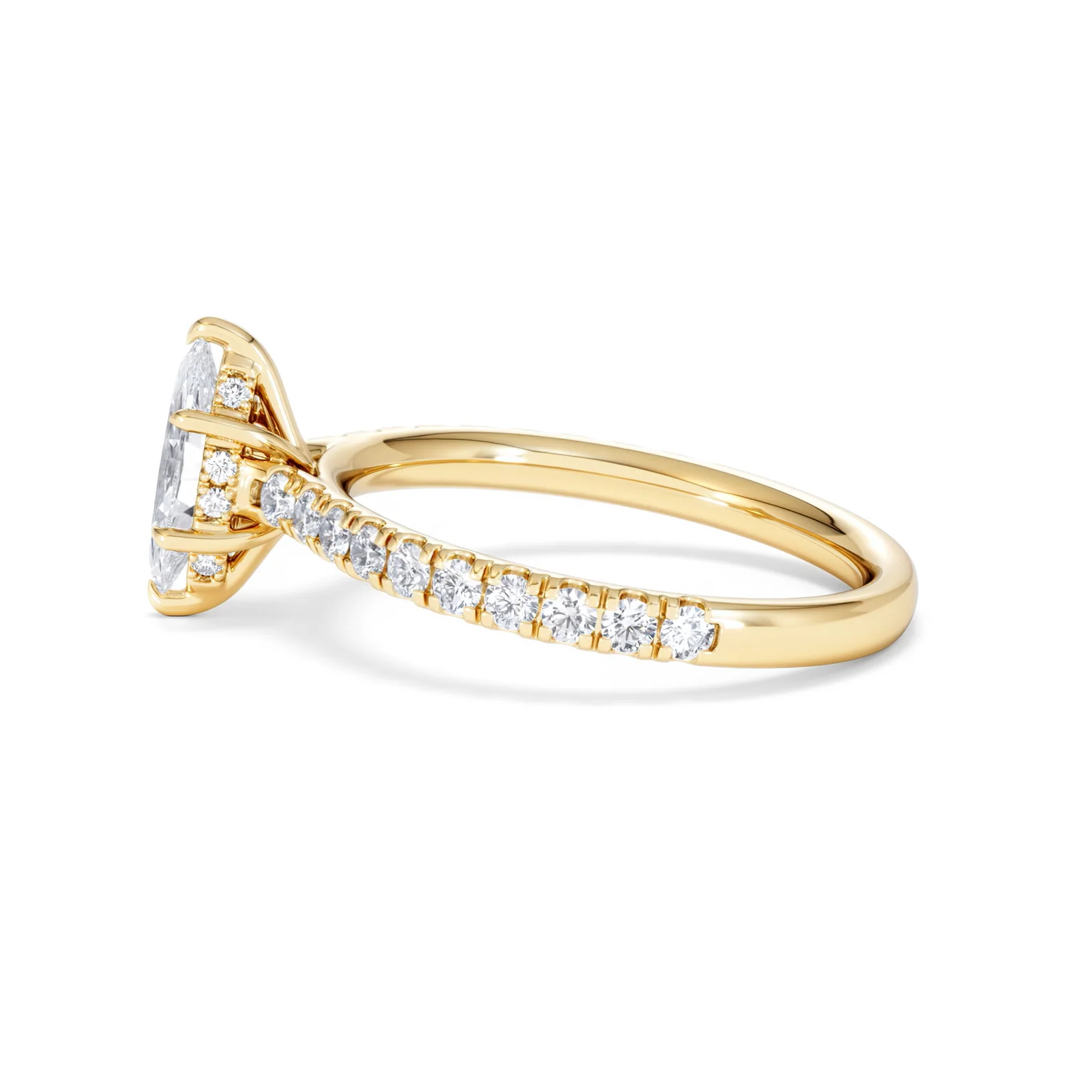 Amora Marquise 0.97ct Hidden Halo Lab Diamond Engagement Ring With Side Stones Set in 18K Gold - Image 67