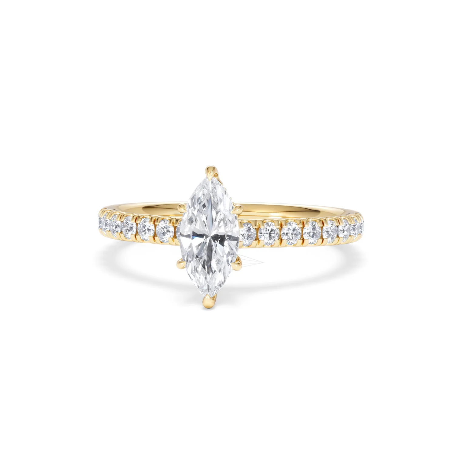 Amora Marquise 0.97ct Hidden Halo Lab Diamond Engagement Ring With Side Stones Set in 18K Gold - Image 86