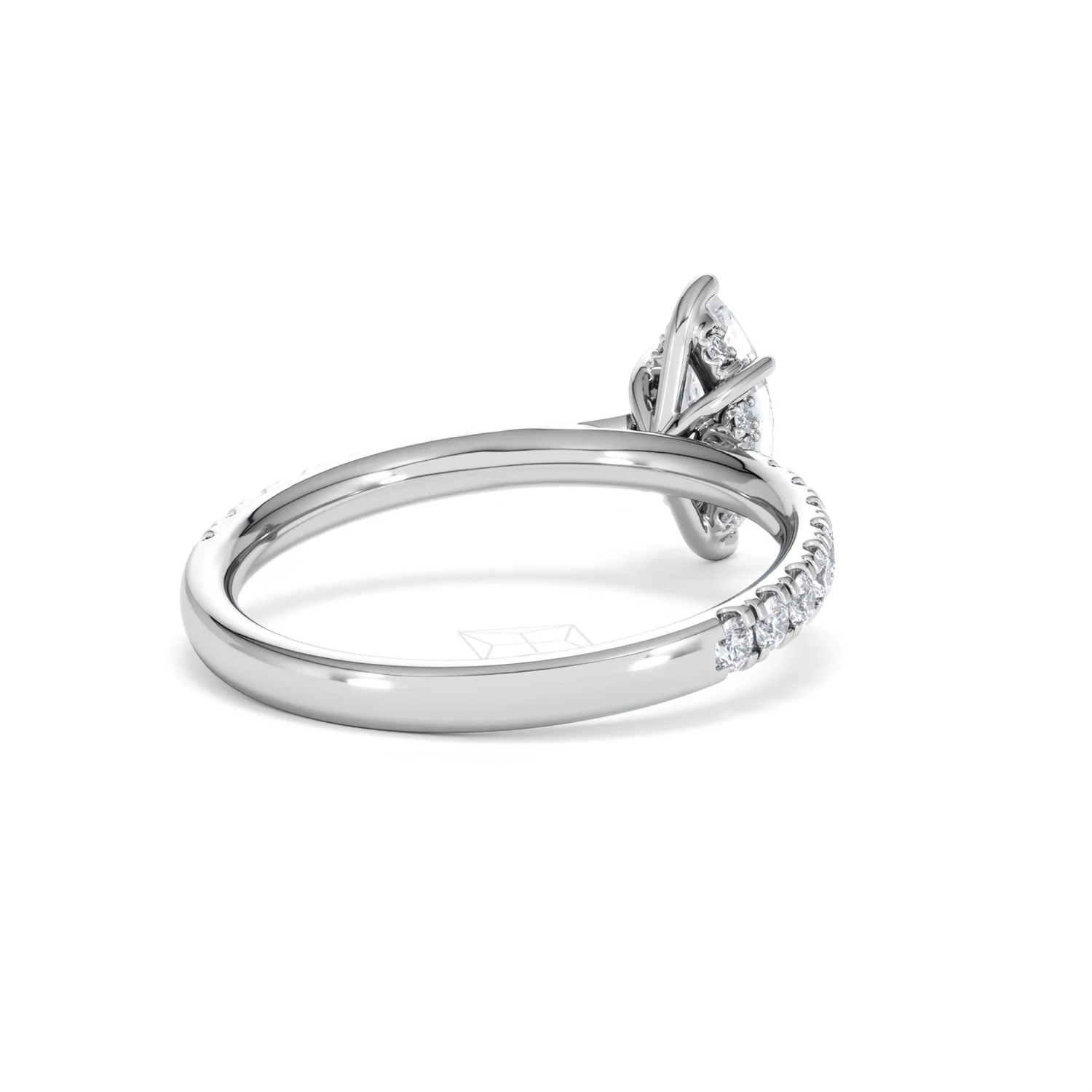 Amora Marquise 0.97ct Hidden Halo Lab Diamond Engagement Ring with Side Stones Set in 18K White Gold - Image 41