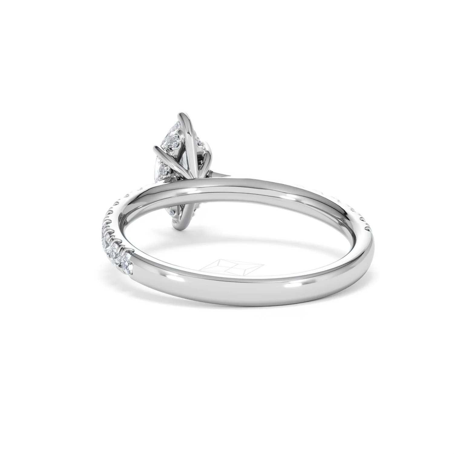 Amora Marquise 0.97ct Hidden Halo Lab Diamond Engagement Ring with Side Stones Set in 18K White Gold - Image 52