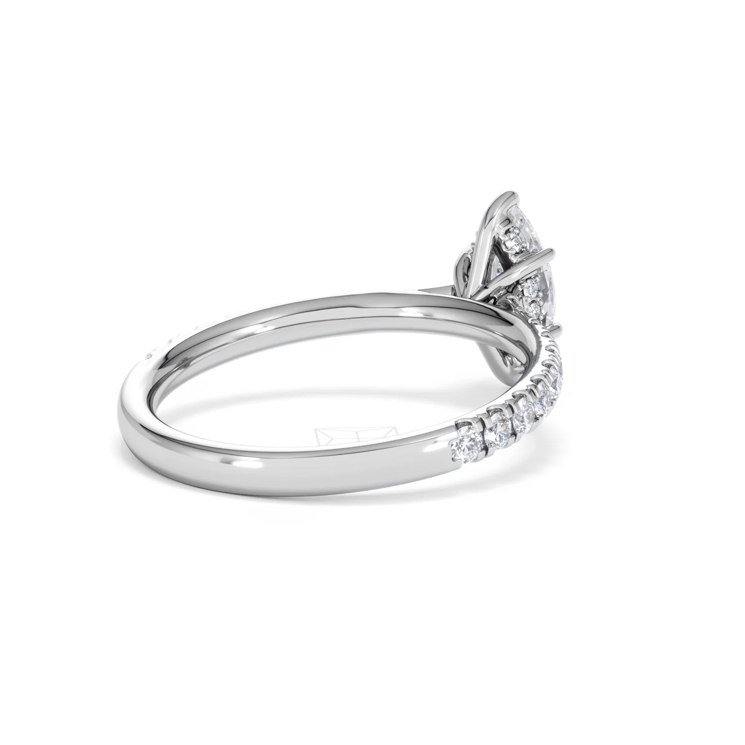 Amora Marquise 0.97ct Hidden Halo Lab Diamond Engagement Ring With Side Stones Set in Platinum - Image 39