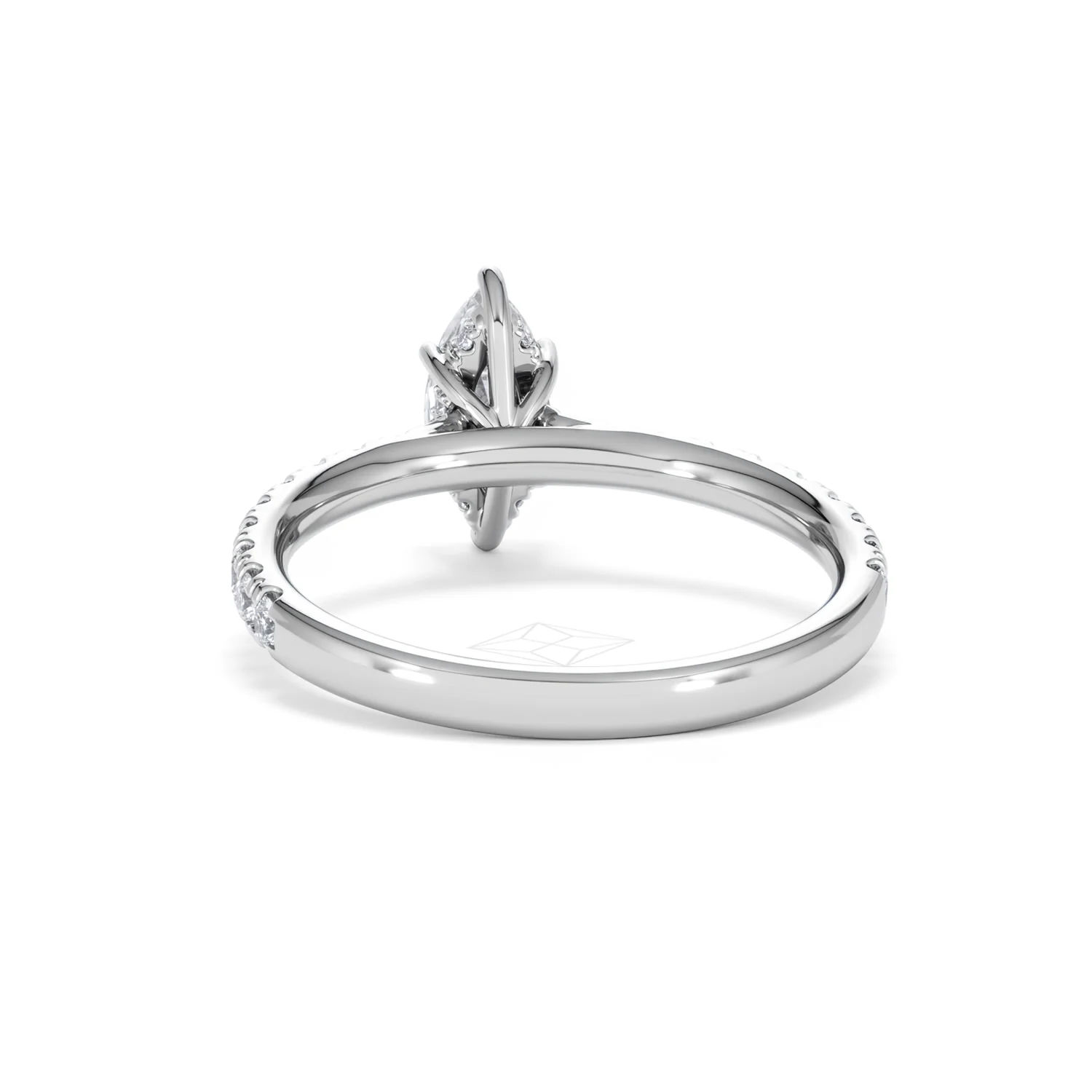 Amora Marquise 0.97ct Hidden Halo Lab Diamond Engagement Ring With Side Stones Set in Platinum - Image 50