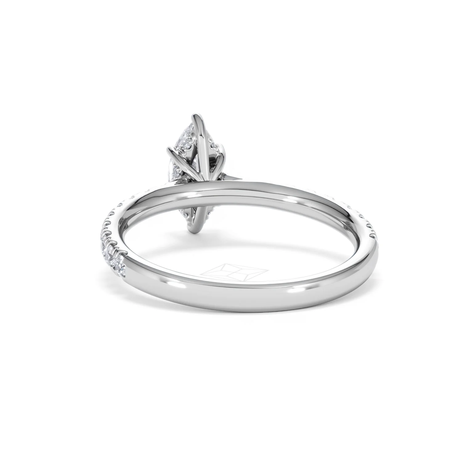Amora Marquise 0.97ct Hidden Halo Lab Diamond Engagement Ring With Side Stones Set in Platinum - Image 51