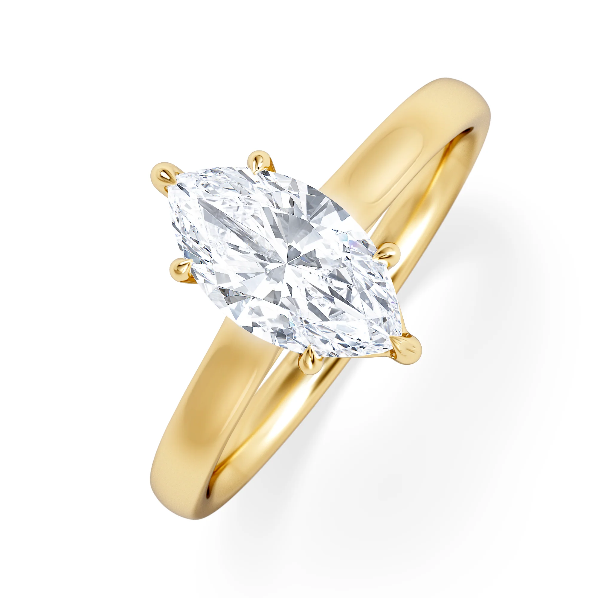 Amora Marquise 1.00ct Lab Diamond Engagement Ring F/VS Set in 18K Gold