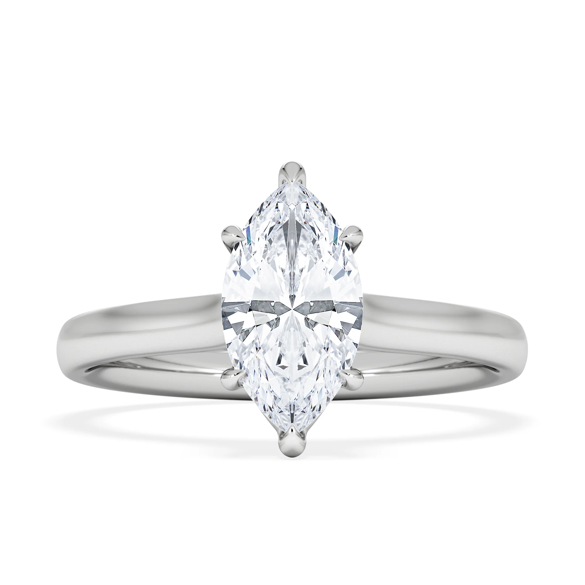 Amora Marquise 1.00ct Lab Diamond Engagement Ring F/VS Set in 18K White Gold - Image 7