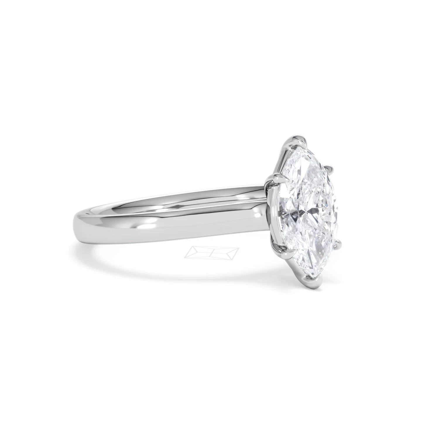 Amora Marquise 1.00ct Lab Diamond Engagement Ring F/VS Set in Platinum - Image 17