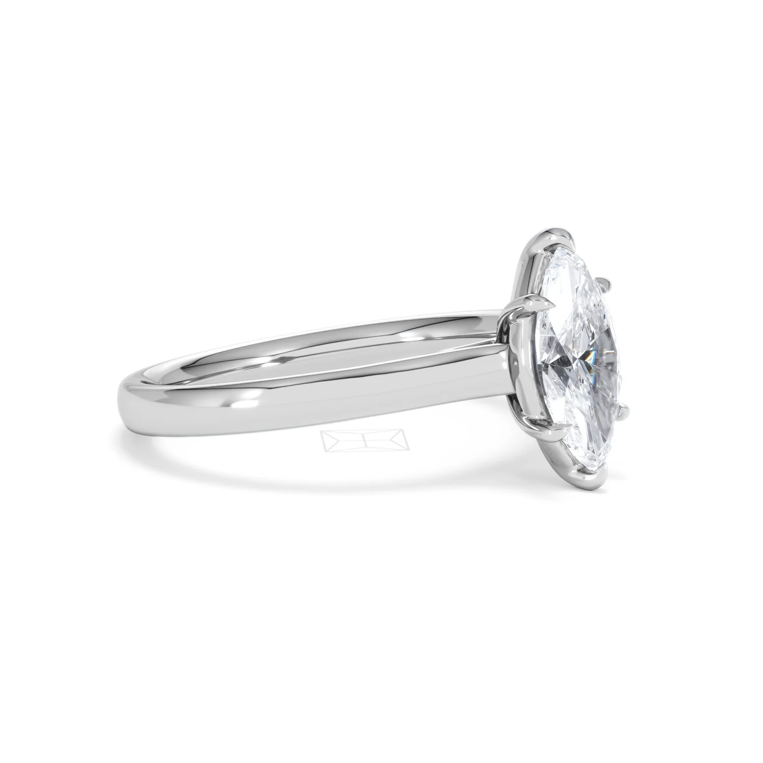 Amora Marquise 1.00ct Lab Diamond Engagement Ring F/VS Set in Platinum - Image 20