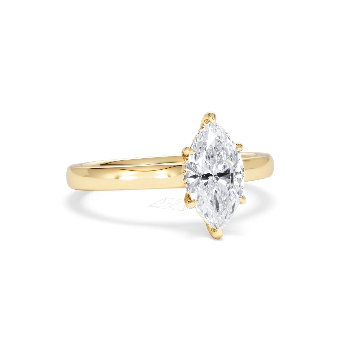 Amora Marquise 1.07ct Hidden Halo Lab Diamond Engagement Ring F/VS Set in 18K Gold - Image 14