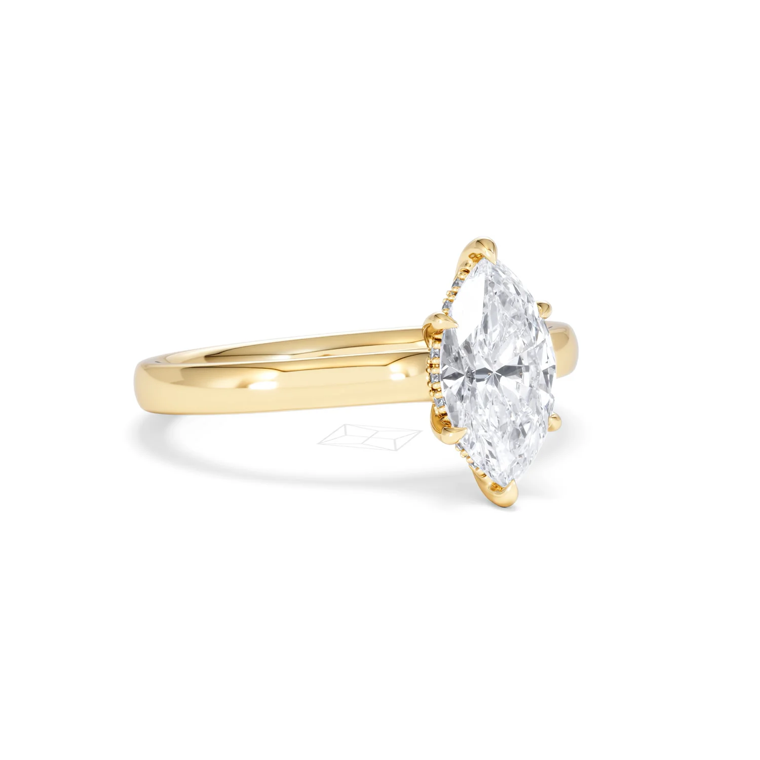 Amora Marquise 1.07ct Hidden Halo Lab Diamond Engagement Ring F/VS Set in 18K Gold - Image 16