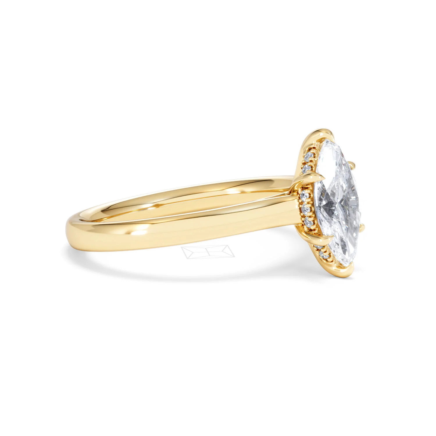 Amora Marquise 1.07ct Hidden Halo Lab Diamond Engagement Ring F/VS Set in 18K Gold - Image 22