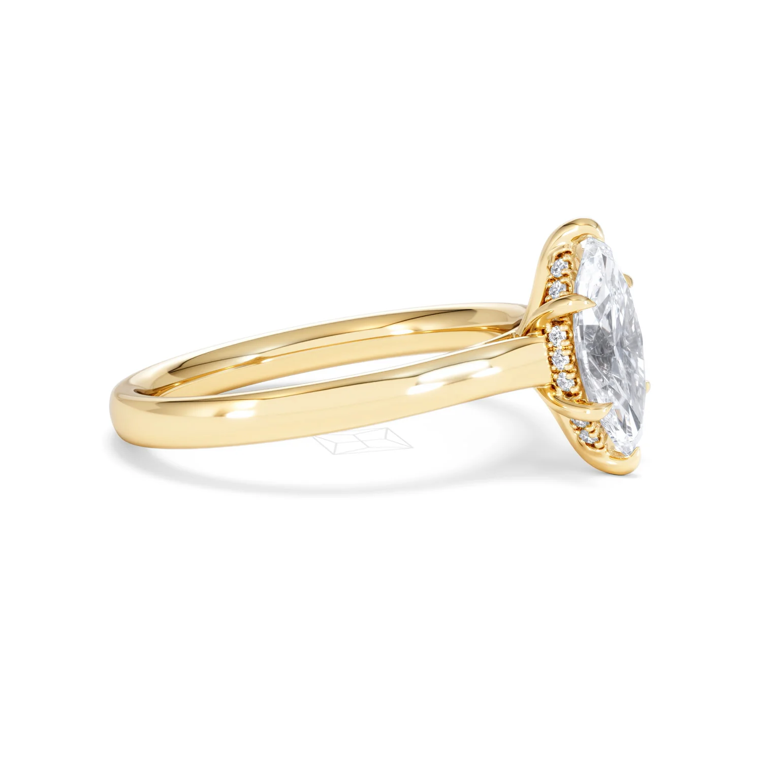 Amora Marquise 1.07ct Hidden Halo Lab Diamond Engagement Ring F/VS Set in 18K Gold - Image 24