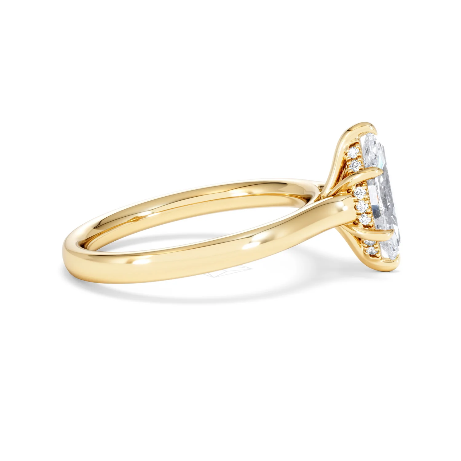 Amora Marquise 1.07ct Hidden Halo Lab Diamond Engagement Ring F/VS Set in 18K Gold - Image 29