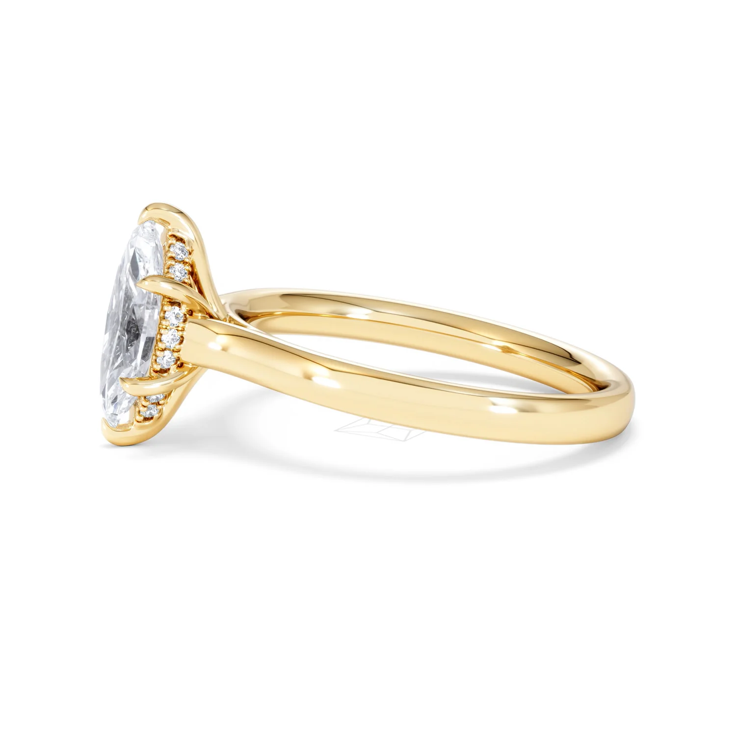 Amora Marquise 1.07ct Hidden Halo Lab Diamond Engagement Ring F/VS Set in 18K Gold - Image 73