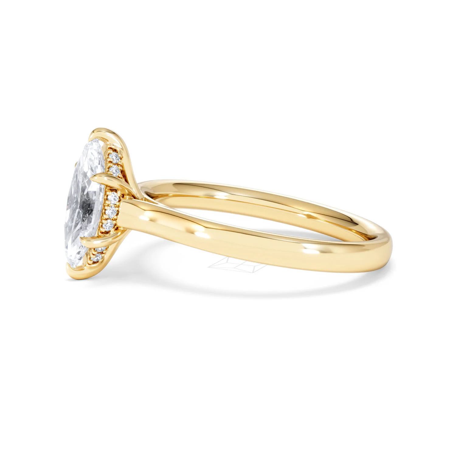 Amora Marquise 1.07ct Hidden Halo Lab Diamond Engagement Ring F/VS Set in 18K Gold - Image 74