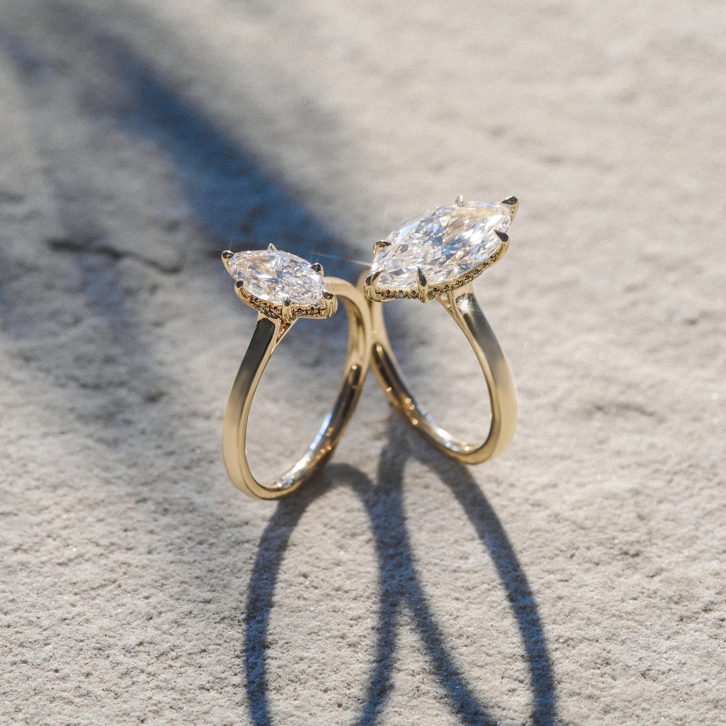 Amora Marquise 1.07ct Hidden Halo Lab Diamond Engagement Ring F/VS Set in 18K Gold - Image 8