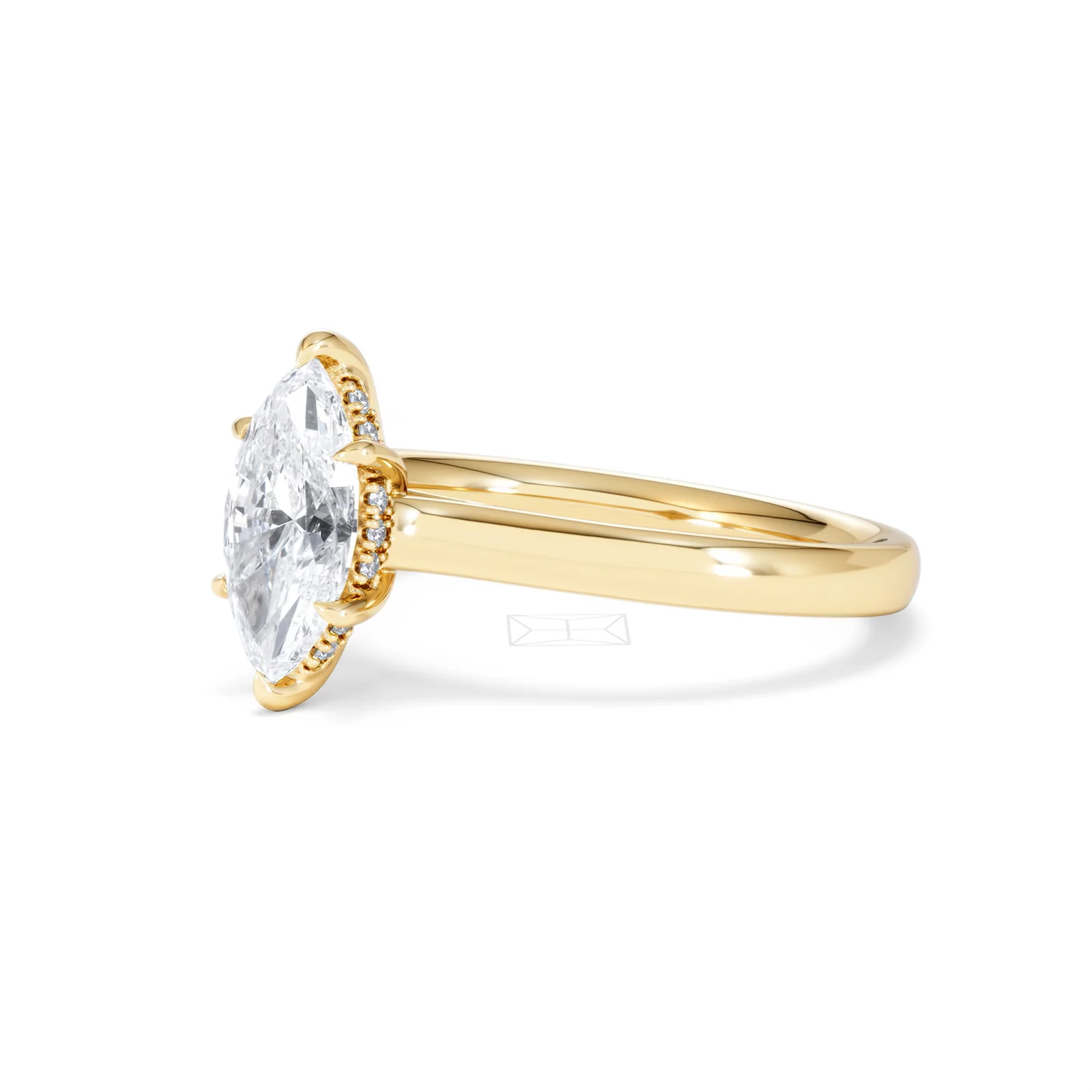 Amora Marquise 1.07ct Hidden Halo Lab Diamond Engagement Ring F/VS Set in 18K Gold - Image 80